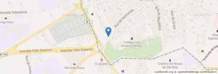 Mapa de ubicacion de Palácio Dourado en Portekiz, Alentejo, Alentejo Central, Évora, Évora, Évora.