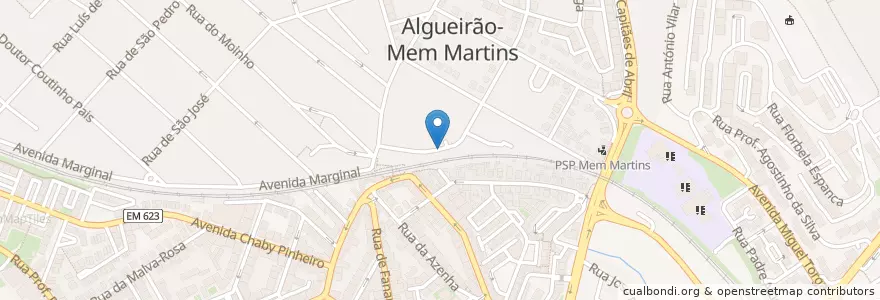 Mapa de ubicacion de Casa do Benfica do Algueirão en Portugal, Área Metropolitana De Lisboa, Lissabon, Grande Lisboa, Sintra, Algueirão-Mem Martins.