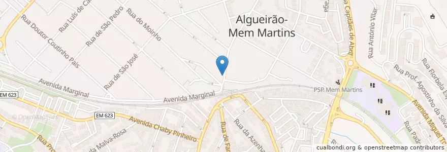 Mapa de ubicacion de A Ginginha (5*) en Portugal, Área Metropolitana De Lisboa, Lissabon, Grande Lisboa, Sintra, Algueirão-Mem Martins.