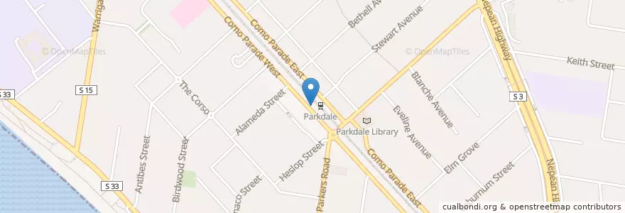 Mapa de ubicacion de Parkdale Food Store en Australien, Victoria, City Of Kingston.