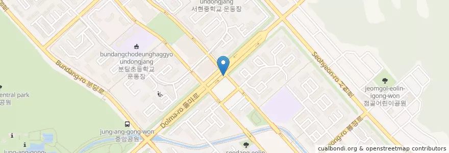 Mapa de ubicacion de 하나은행 en کره جنوبی, گیونگی-دو, 분당구.
