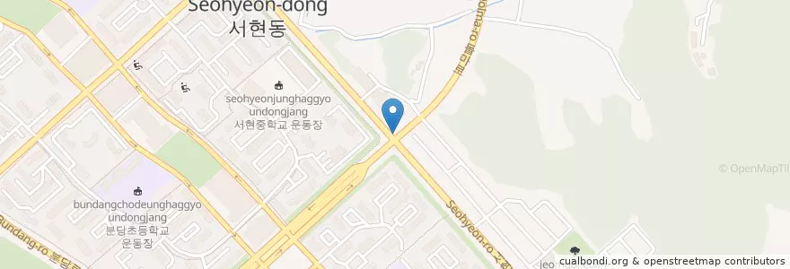 Mapa de ubicacion de TGI Friday en Coreia Do Sul, Gyeonggi, 분당구.