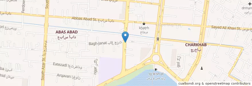 Mapa de ubicacion de بانک پاسارگاد en 이란, استان اصفهان, شهرستان اصفهان, بخش مرکزی شهرستان اصفهان, اصفهان.