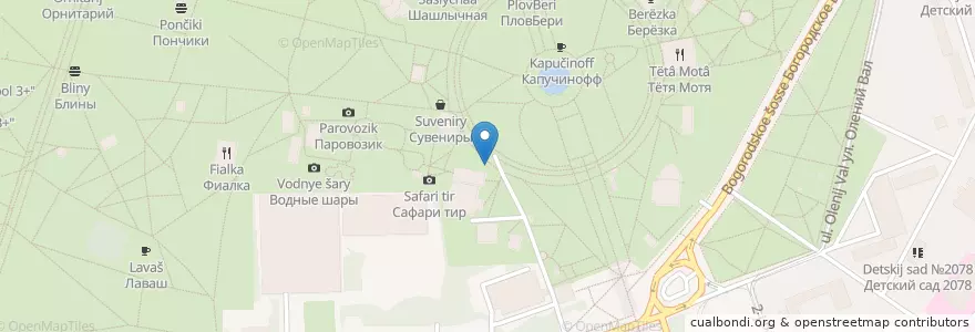 Mapa de ubicacion de Coffee Kaldi's en Russie, District Fédéral Central, Moscou, Восточный Административный Округ, Район Сокольники.