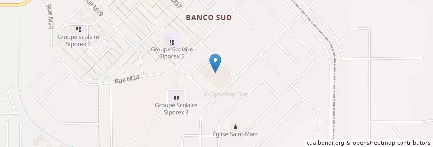 Mapa de ubicacion de Marché UDM Toits Rouges en Ivoorkust, Abidjan, Yopougon.