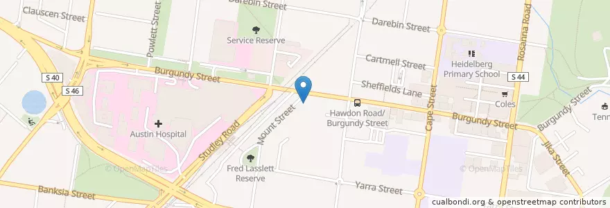 Mapa de ubicacion de Chiropractic en Avustralya, Victoria, City Of Banyule.