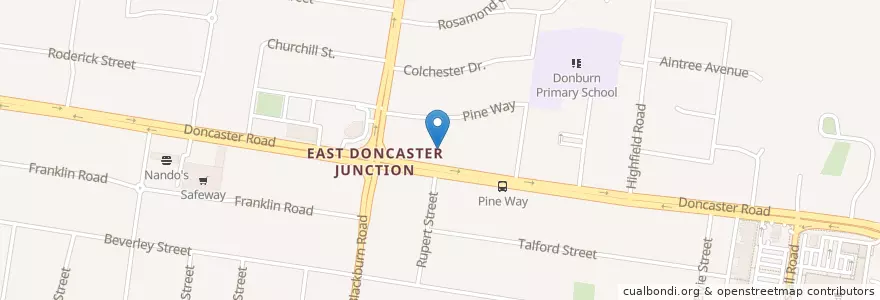 Mapa de ubicacion de Doncaster East Family Practice en Australia, Victoria, City Of Manningham.