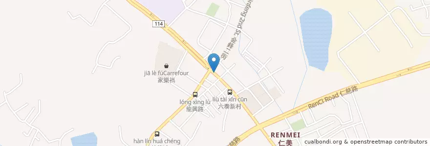 Mapa de ubicacion de 禾香美食館 en Тайвань, Таоюань, Чжунли.