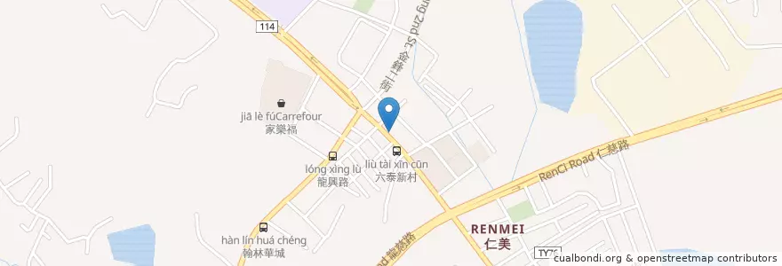 Mapa de ubicacion de 幸福早餐 en تايوان, تاو يوان, زونغلي.