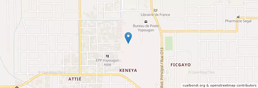 Mapa de ubicacion de Marché Gouro en Кот-Д’Ивуар, Абиджан, Yopougon.