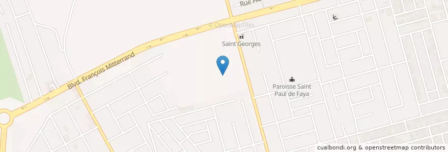 Mapa de ubicacion de Nouveau Marché de Faya en Côte D’Ivoire, Abidjan, Cocody.