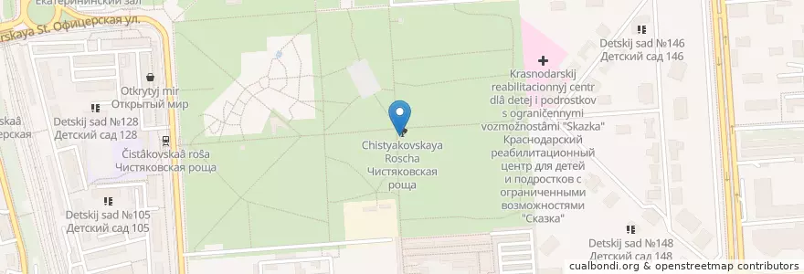 Mapa de ubicacion de Летняя библиотека en Rusia, Южный Федеральный Округ, Krai De Krasnodar, Городской Округ Краснодар.