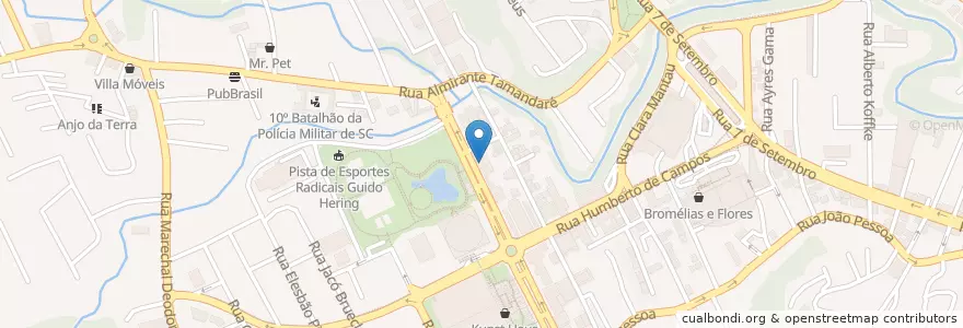 Mapa de ubicacion de Fritz Saudável en Бразилия, Южный Регион, Санта-Катарина, Região Geográfica Intermediária De Blumenau, Microrregião De Blumenau, Блуменау.
