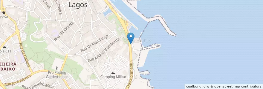 Mapa de ubicacion de Beach Shower en 葡萄牙, Algarve, Algarve, Faro, Lagos, São Gonçalo De Lagos.