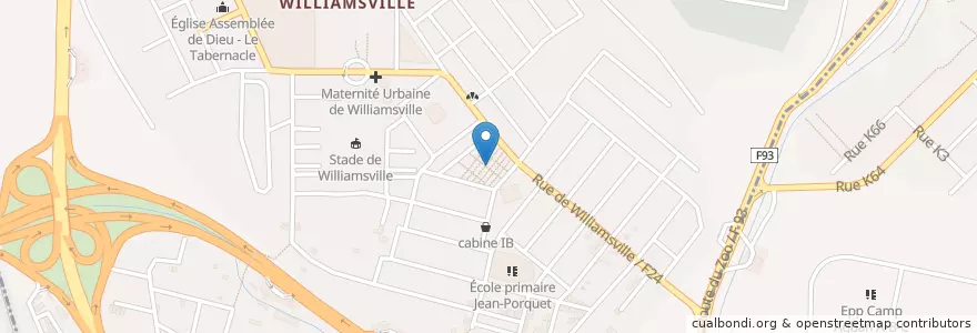 Mapa de ubicacion de Marché de Williamsville en Côte D’Ivoire, Abidjan, Adjamé.