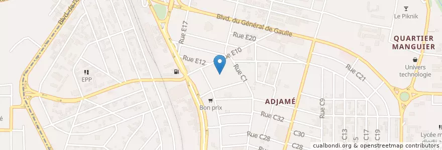 Mapa de ubicacion de Black Market en ساحل عاج, آبیجان, Adjamé.