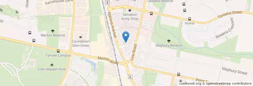 Mapa de ubicacion de The Courtyard Sports Bar en Новая Зеландия, Auckland, Maungakiekie-Tāmaki.