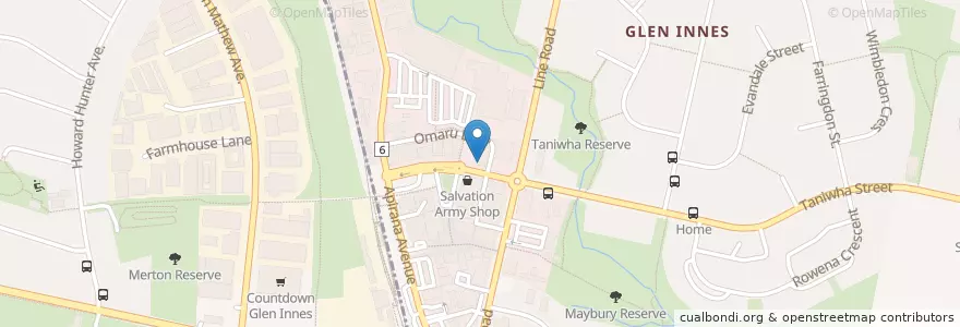 Mapa de ubicacion de Pizza Hut en New Zealand, Auckland, Maungakiekie-Tāmaki.
