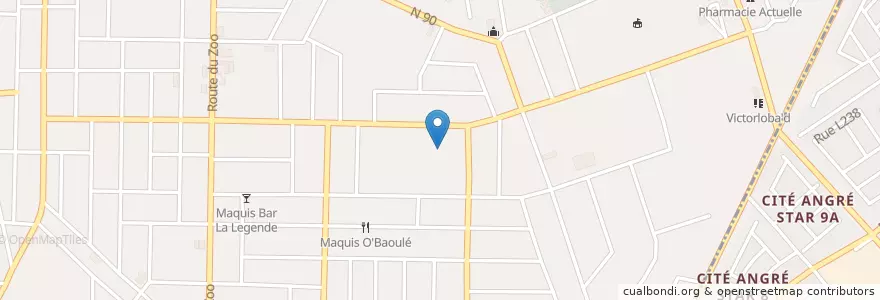 Mapa de ubicacion de Grand marché d’Aboboté en 코트디부아르, 아비장, Abobo.
