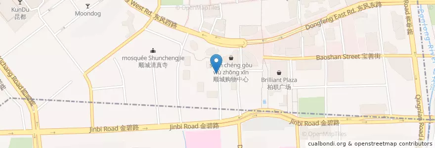 Mapa de ubicacion de 肯德基 en 中国, 云南省, 昆明市, 五华区, 大观街道.