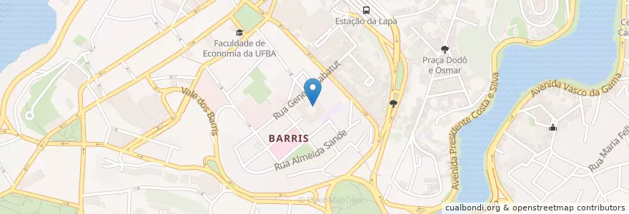 Mapa de ubicacion de Espaço Xisto Bahia en Brazil, Northeast Region, Bahia, Região Metropolitana De Salvador, Região Geográfica Intermediária De Salvador, Microrregião De Salvador, Salvador.