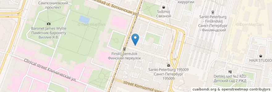 Mapa de ubicacion de Международная школа Санкт-Петербурга en Russland, Föderationskreis Nordwest, Oblast Leningrad, Sankt Petersburg, Калининский Район, Финляндский Округ.