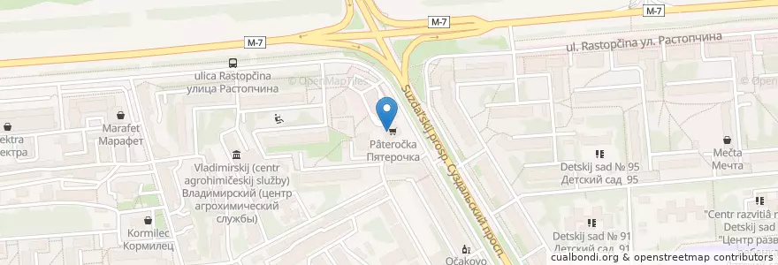 Mapa de ubicacion de Пицца "То-То" en Rusland, Centraal Federaal District, Владимирская Область, Городской Округ Владимир.