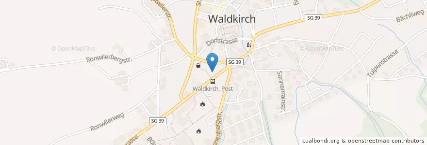Mapa de ubicacion de Waldkirch en 瑞士, Sankt Gallen, Wahlkreis St. Gallen, Waldkirch.