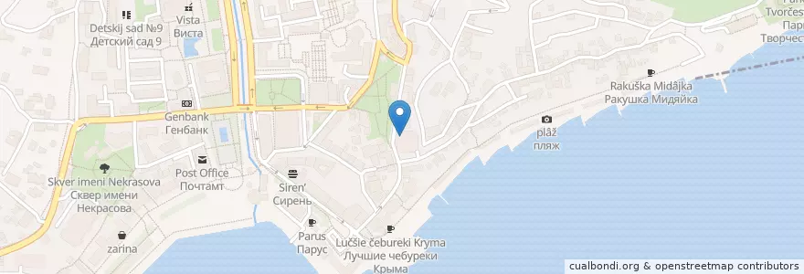 Mapa de ubicacion de Севастопольский морской банк en Russland, Föderationskreis Südrussland, Autonome Republik Krim, Republik Krim, Jaltaer Stadtrat, Stadtkreis Jalta.