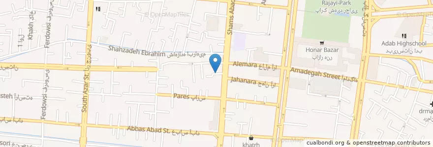 Mapa de ubicacion de پارکینگ نور en イラン, エスファハーン, شهرستان اصفهان, بخش مرکزی شهرستان اصفهان, اصفهان.