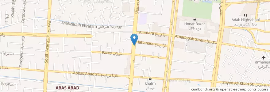 Mapa de ubicacion de موسسه مالی و اعتباری کوثر en イラン, エスファハーン, شهرستان اصفهان, بخش مرکزی شهرستان اصفهان, اصفهان.