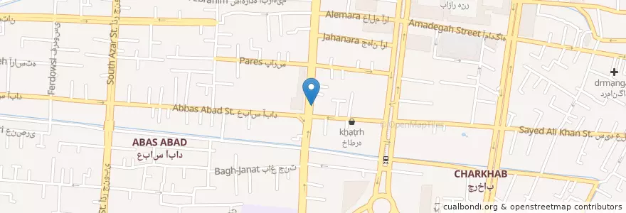 Mapa de ubicacion de داروخانه پردیس en イラン, エスファハーン, شهرستان اصفهان, بخش مرکزی شهرستان اصفهان, اصفهان.