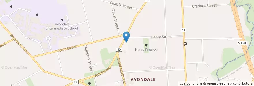 Mapa de ubicacion de Avondale Family Health Centre en Neuseeland, Auckland, Whau.