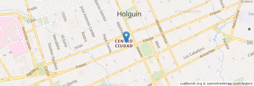 Mapa de ubicacion de SB Menelao Mora en キューバ, Holguín, Holguín.