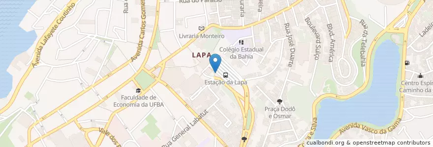 Mapa de ubicacion de Nova Lapa en برزیل, منطقه شمال شرقی برزیل, باهیا, Região Metropolitana De Salvador, Região Geográfica Intermediária De Salvador, Microrregião De Salvador, سالوادور.