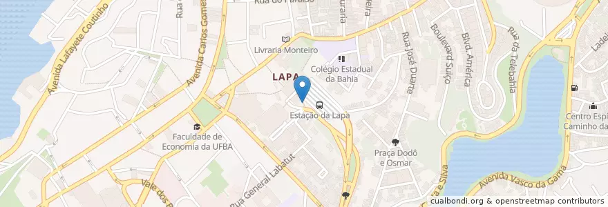 Mapa de ubicacion de DM Lanches en 巴西, 东北部, 巴伊亚, Região Metropolitana De Salvador, Região Geográfica Intermediária De Salvador, Microrregião De Salvador, 萨尔瓦多.