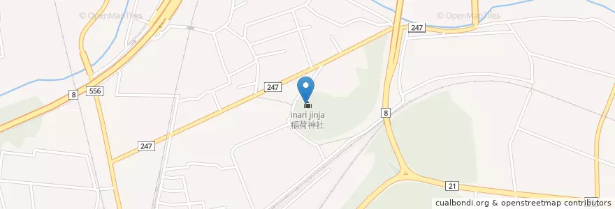 Mapa de ubicacion de 稲荷神社 en Japan, Shiga Prefecture, Maibara.