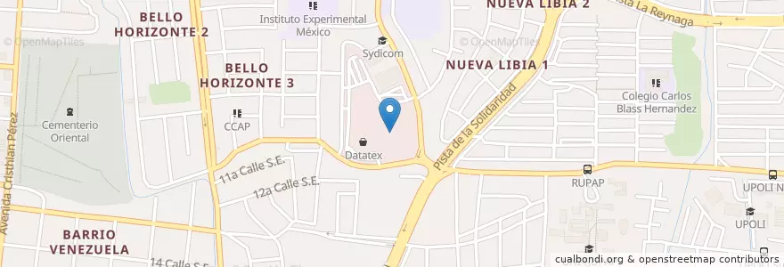 Mapa de ubicacion de Quiznos en نيكاراجوا, Departamento De Managua, Managua (Municipio).