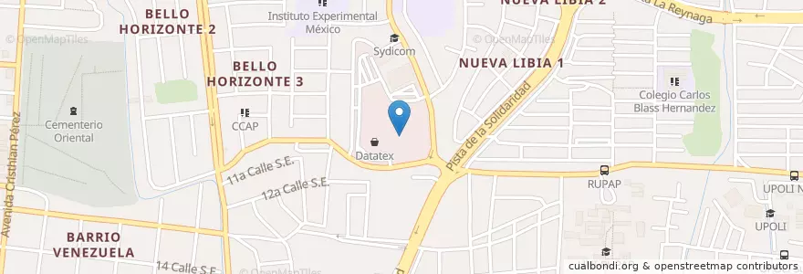 Mapa de ubicacion de Dos Pinos Helados en Nicaragua, Departamento De Managua, Managua (Municipio).