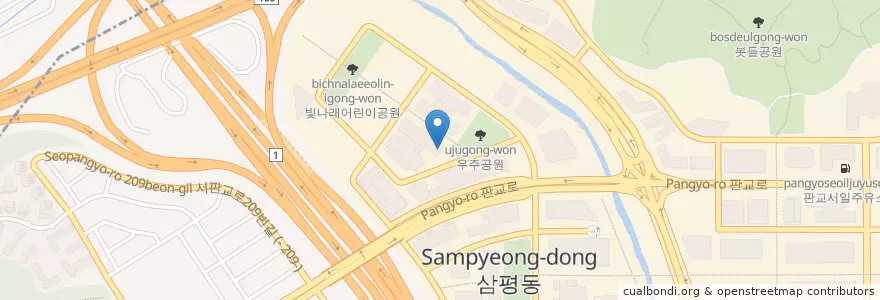 Mapa de ubicacion de 더치앤빈 en Korea Selatan, Gyeonggi, 분당구, 수정구.