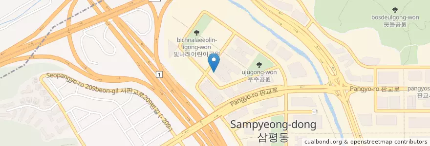 Mapa de ubicacion de KB국민은행 en Corea Del Sur, Gyeonggi, 분당구, 수정구.
