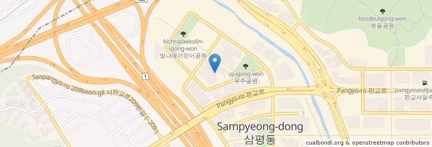 Mapa de ubicacion de 이남장 설령탕·수육(2층) en South Korea, Gyeonggi-Do, Bundang-Gu, Sujeong-Gu.