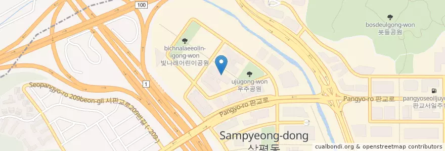 Mapa de ubicacion de 베트남쌀국구 PHO&THAI(2층) en Zuid-Korea, Gyeonggi-Do, 분당구, 수정구.