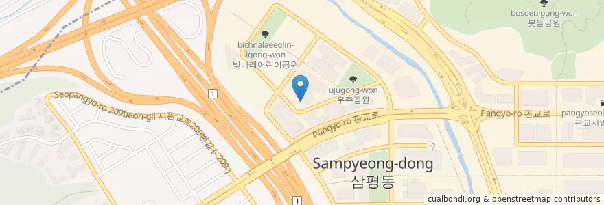 Mapa de ubicacion de 양평해장국(2층) en South Korea, Gyeonggi-Do, Bundang-Gu, Sujeong-Gu.
