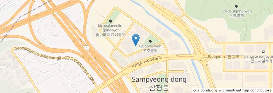 Mapa de ubicacion de 서울하이치과의원(2충) en 韩国/南韓, 京畿道, 盆唐區, 壽井區.