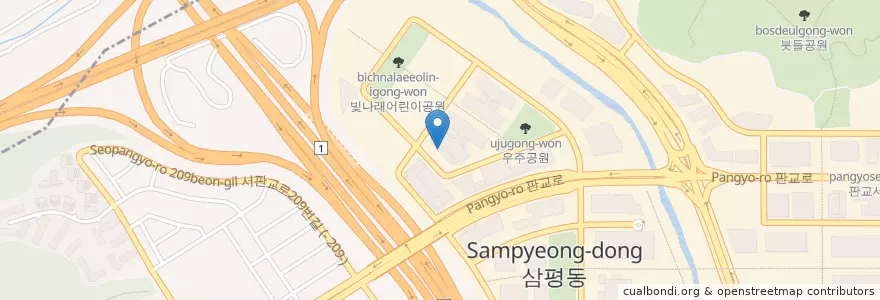 Mapa de ubicacion de 하동곰탕다동북엇국(2층) en Korea Selatan, Gyeonggi, 분당구, 수정구.