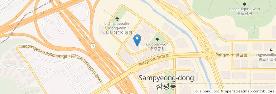Mapa de ubicacion de HAKOYA(2층) en Zuid-Korea, Gyeonggi-Do, 분당구, 수정구.