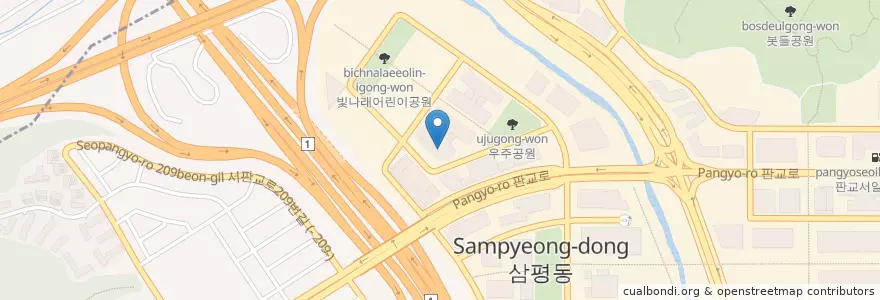 Mapa de ubicacion de 군산오징어(2층) en کره جنوبی, گیونگی-دو, 분당구, 수정구.