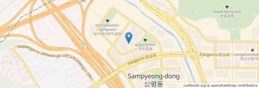 Mapa de ubicacion de 도제(2층) en 대한민국, 경기도, 분당구, 수정구.