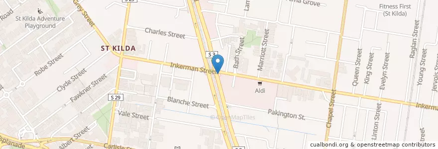 Mapa de ubicacion de St Kilda Post Office en Australie, Victoria, City Of Port Phillip.